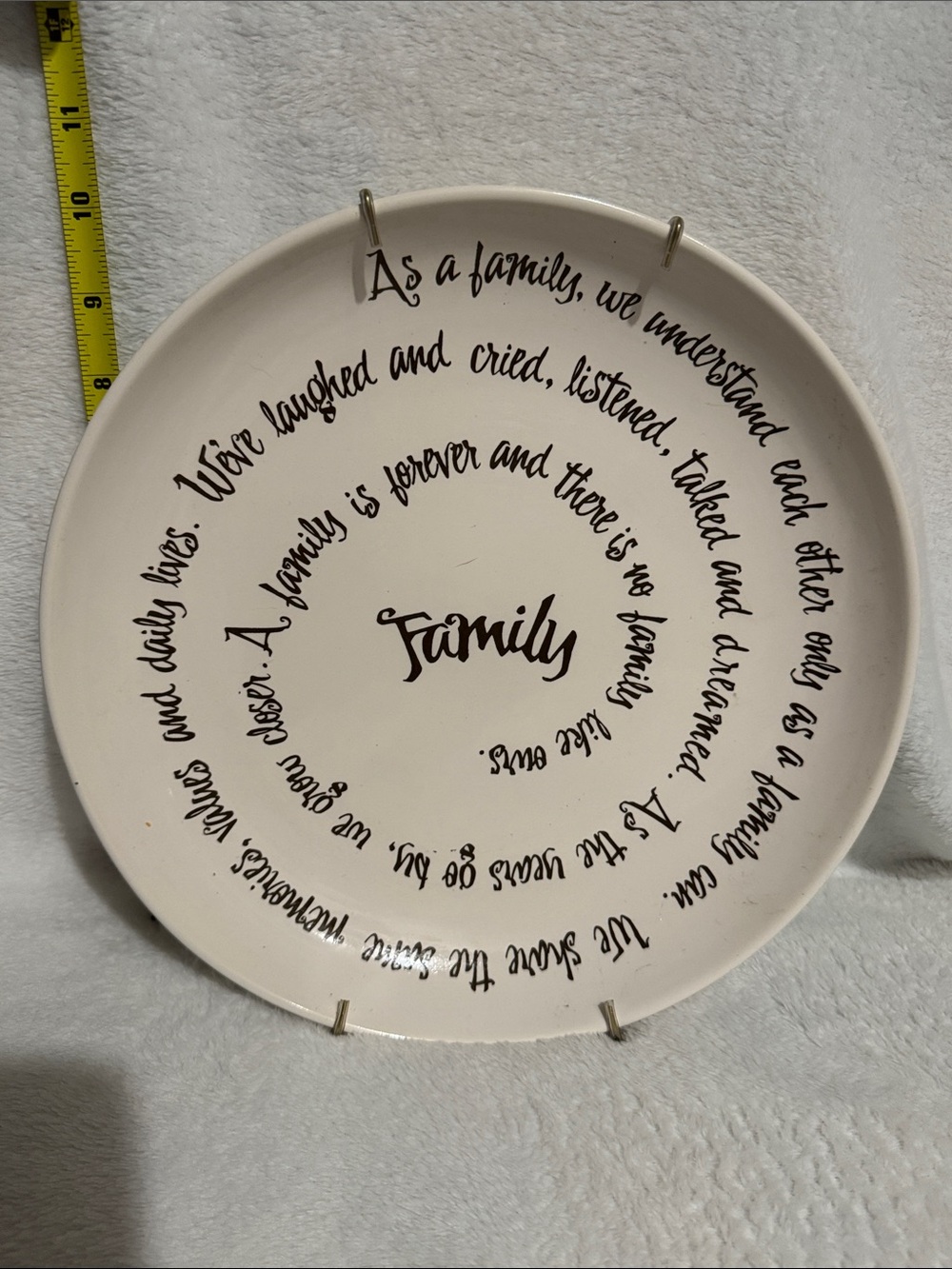Vintage Carson Home Accents Life Is A Circle Family Plate Stoneware 11.5"